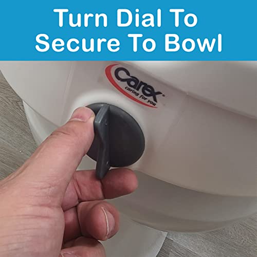 Carex E-Z Lock Raised Toilet Seat With Handles, 5" Toilet Seat Riser with Arms, Handicap Raised Toilet Seat For Seniors and Elevated Toilet Seat