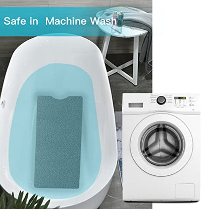 Bathtub Mat Non Slip Shower Mat Soft PVC Loofah Bath Tub Mats with Drain for Bathroom Tub 40 x 16 Inch (Grey) - color: Grey
