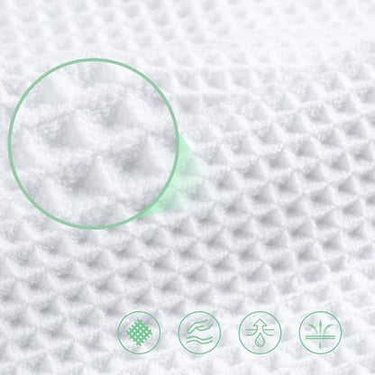 POLYTE 430 GSM Poly Blend Microfiber Quick Dry Waffle Bath Towel, 30x60 in | 4 Pack, Oversize, Lint Free, Body Towel - color: White
