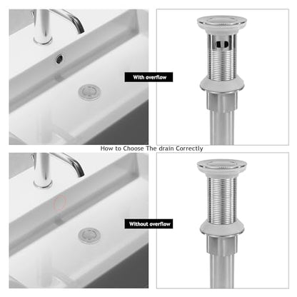 Bathroom Sink Drain,2 Pack Drain Stopper Without Overflow,Small Cap Pop Up Drain Assembly with Detachable Strainer Basket,Built-in Anti-Clogging, Stainless Steel Nut Brushed Nickel - color: 2 Pack-brushed Nickel-small Cap, style: Without Overflow