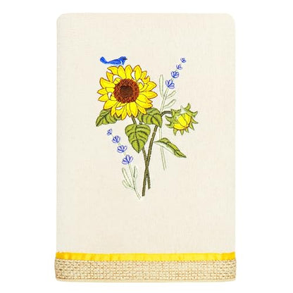 Jubilant 4-Piece Premium Towel Set, Vibrant Floral Applique, Luxurious Turkish Cotton, Soft & Durable, Elegant Bath Ensemble, 2 Bath 2 Hand Towels, Beige - color: Beige, size: 2 Pcs Bath 2 Pcs Hand Towel