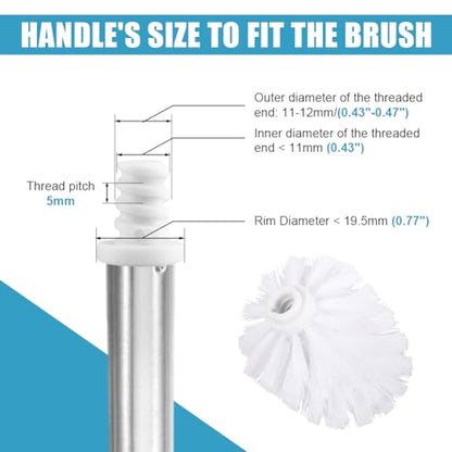 2pcs Toilet Brush Replacement Head, Plastic Toilet Bowl Cleaning Brushes Head, Round Ball Shaped Toilets Brushes Heads Bathroom Brush Cleaners Tool(Color:White)