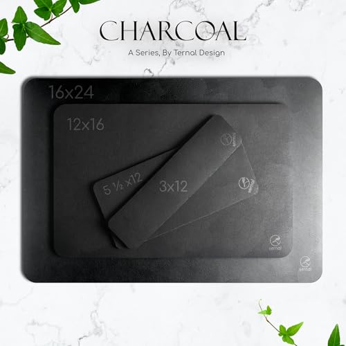 Ternal DripGuards Absorbent Counter Mat 2-Pack | Waterproof, Quick-Dry Coffee Bar Mat for Kitchen, Sink & Drink Station | Non-Slip, Spill-Proof Protector for Water, Oil & Syrup [5.5" x 12"] - size: 5.5x12in-Regular