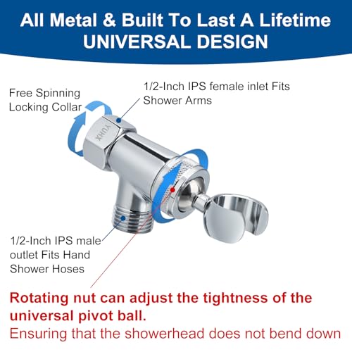 Shower Head with Handheld - All Metal Holder and Long Hose, High Pressure Built-in Power Wash to Clean Tub, Tile & Pets, Multi Mode Adjustment Showerhead Sprayer, Chrome 2.5 GPM - color: Premium Chrome