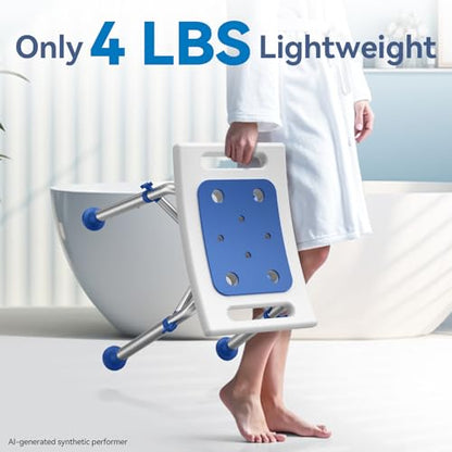 Loyoda 500 lbs Heavy Duty Shower Chair for Inside Shower, FSA/HSA Eligible | 3 Level Height-Adjustable Shower Bench with Padded Seat, Perfect for Seniors and the Disabled