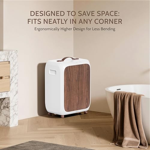 Keenray Towel Warmer Bucket, Luxury Rectangle Towel Warmer for Bathroom with Timer & Delay, Customized Fragrance, Child Lock, Fits 2 Large Towels, Blankets, Bathrobes, Ideal Gift for Him & Her(Brown) - color: White/Brown Color