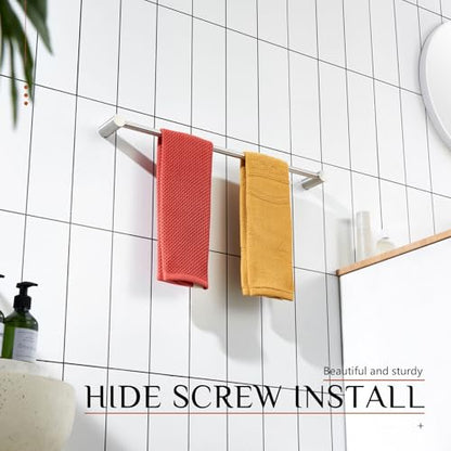 KOKOSIRI Towel Bar Brushed Nickel 24-Inch Bathroom Towel Holder Single Rack Bathroom Hardware Accessories Wall Mounted Stainless Steel, B4007BR-L24 - color: Brushed Nickel, size: 24-Inch