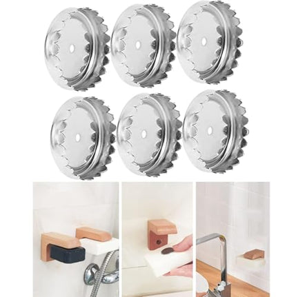 Magnet Air Dry Soap Holder caps, Magnetic Wood Material Soap Saver Tapes for Soapholder & Soap Dish, No More Soggy Soaps - Replacement Capsules for Magnetic Soap Holder (6pcs caps,2pcs Tapes) - color: Caps and Tapes