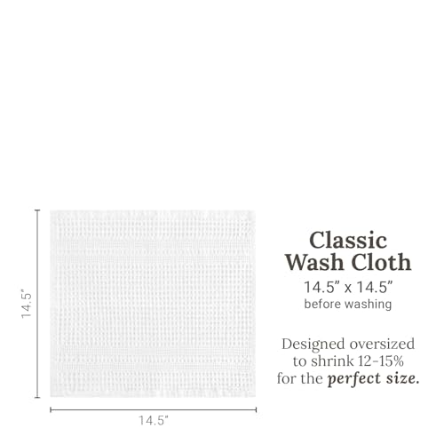 GILDEN TREE Waffle Towels Wash Cloths for Showering, Exfoliating Washcloth Face Towels, Quick Dry Towel Cotton Washcloths Set of 4, Classic Style (White) - color: White, size: Washcloth (4 Pack)