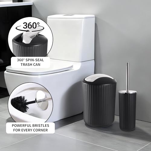 Bathroom Accessories Set with Shower Curtain Body Scrubber 12pcs | with 2 Body Scrubber, Trash Can, Toilet Brush Set, Soap Dispenser Toothbrush Holder Set, Tray, Q-tip Holder - size: Bath Set Body Scrubber