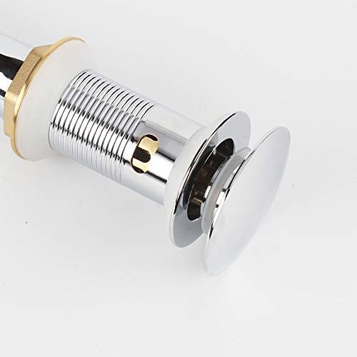 Pop Up Sink Drain with Overflow, Bathroom Faucet Vessel Vanity Sink Drain with Detachable Basket Stopper, Polished Chrome (Pack of 3) - color: Chrome, size: Big Popup Cap (Pack of 3)