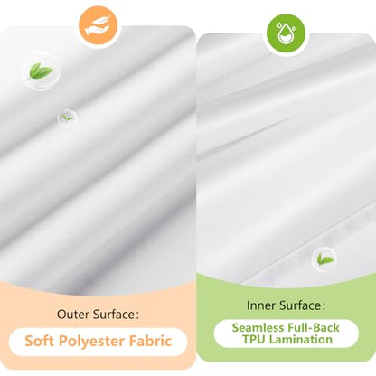 Seenus Waterproof Soft Microfiber Shower Curtain TPU Backed Lightweight, 60 x 78 Inch Extra Long White Washable Shower Curtain Liner with Magnets, 2 in 1 Hotel Quality Cloth Bathroom Shower Curtain - color: White, size: 60"W x 78"L (Pack of 1)