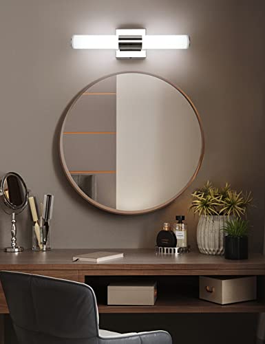Bathroom Vanity Light Fixture, 16" Inches 8W 6000K Chrome LED Mirror Lights for Bathroom Wall Sconces Bar Lighting - size: 16 in-8W-6000K
