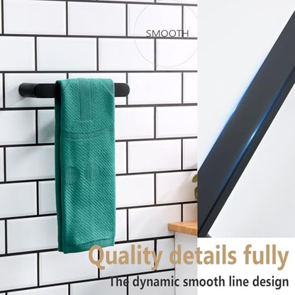 KOKOSIRI Towel Ring Holder Matte Black Hand Towel Bar for Bathroom Wall Mounted 9-Inch Towel Rack Stainless Steel Bathroom Hardware, B4010BK-L9 - color: Matte Black