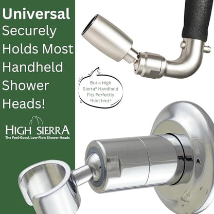 High Sierra® - Solid Metal Wall Mounted Holder for Handheld Shower Heads - Polished Brass Finish - color: Polished Brass