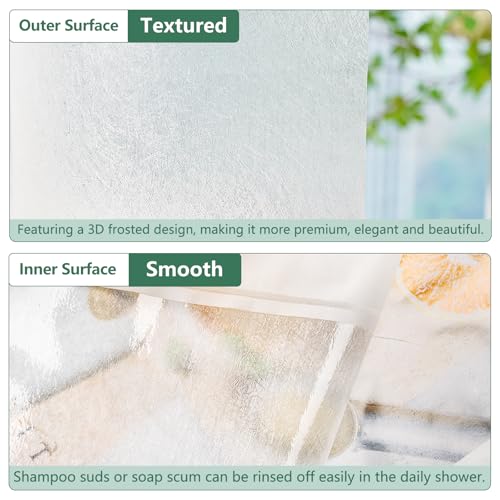 Seenus Waterproof EVA Shower Window Curtain 3D Frosted for Privacy, 40 x 36 inch Bpa-Free Vinyl Shower Curtain Liner Small with 2 Large Magnets, Mini Plastic Bathroom Window Curtain Translucent - color: Frosted, size: 40"W x 36"L (Pack of 1)