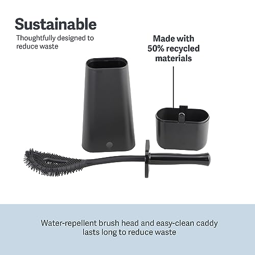 Casabella Hygienic Toilet Bowl Brush with Caddy, Black