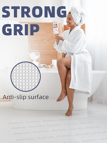 6 Pcs Anti Slip Shower Stickers, Clear Bathtub Safety Decals with Scraper, Non-Slip Adhesive Strips for Tub Floor Stairs, Waterproof Traction Tape for Bathroom Home Safety (TR) - color: Tr