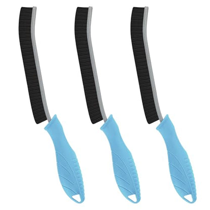 FOOGWEE Hard Bristle Crevice Cleaning Brush - Cleaning Supplies - Household Crevice Cleaning Tools - Multi-Purpose Crevice Brushes for Kitchen, Toilet, Window, Vehicle, Faucets, Grout (3, Blue) - color: Blue