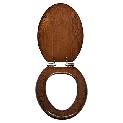 Design House Dalton Elongated Toilet Seat, Java Brown | Surface, Traditional, Wood, Hardware, 560235-JV - color: Dark Wood