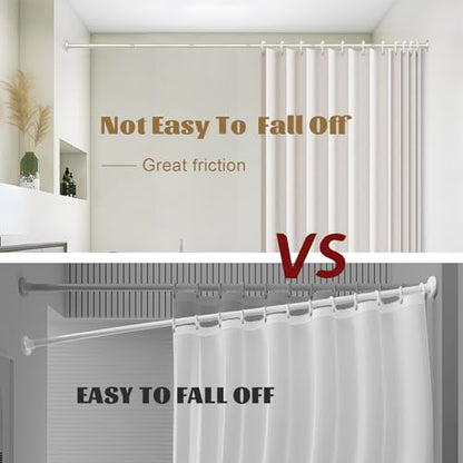 GXOACKJ Brushed Nickel Shower Curtain Rods - 31-80 Inch Spring Tension Shower Rods for Bathroom, Adjustable, No Drilling, No Rust, Stainless Steel - color: Brushed Nickel, size: 31-80