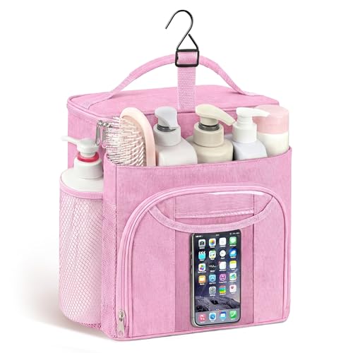 Mesh Shower Caddy Portable, Shower Tote Bag for Dorm Room Essentials | Quick Dry, Large Capacity Hanging Mesh Tote Bag for Travel Camping Essentials (Light Pink) - color: Light Pink