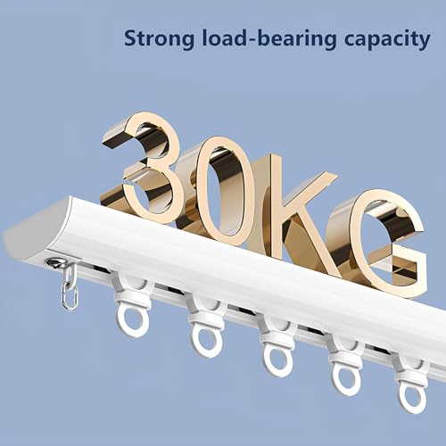Ultra-Thin Curved Curtain Track Aluminium Ceiling Wall Mount Tracks Sliding Curtain Rail Rod System for Curtains Room Divider Living Room Bedroom Shower RV(White-A,100cm/3.28ft) - color: White-a, size: 100cm/3.28ft