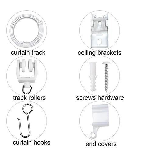 Ceiling Curtain Track Flexible Curtain Track Bendable Curtains Rail Curtain Tracks Set Ceiling Rail for Window Door Shower Room Divider Curtains RV (Side Wall Mount) - size: Side Wall Mount