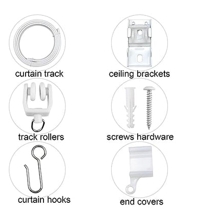 Ceiling Curtain Track Flexible Curtain Track Bendable Curtains Rail Curtain Tracks Set Ceiling Rail for Window Door Shower Room Divider Curtains RV (Side Wall Mount) - size: Side Wall Mount