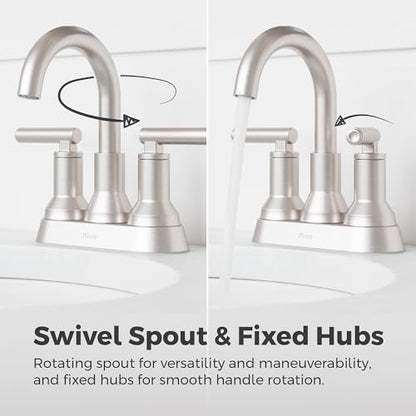 Pfister Capistrano Bathroom Sink Faucet, 4-Inch Centerset, 2-Handle, 3-Hole, NSF Certified, Spot Defense Brushed Nickel Finish, LF048CSOGS | (Pack of 3) - color: Spot Defense Brushed Nickel, size: 3 Pack