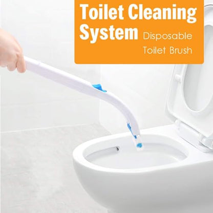 Disposable Toilet Bowl Brush Holder System with Flushable Refill Pads | Flushable, Disposable, Easy to Use, With 1 Toilet Brush+1 Holder+1 Cleaning Glove+12 Refills - color: Complete - 12 Refills (Brush & Holder)