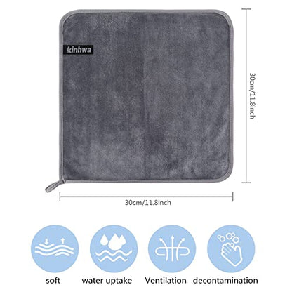 KinHwa Reusable Microfiber Face Towels Makeup Remover Cloths, 12 Pack | Quick Dry Soft Facial Washcloths Gentle for Sensitive Skin Reusable Alternative to Disposable Face Wipes - color: Gray, size: 1 Count (Pack of 12)