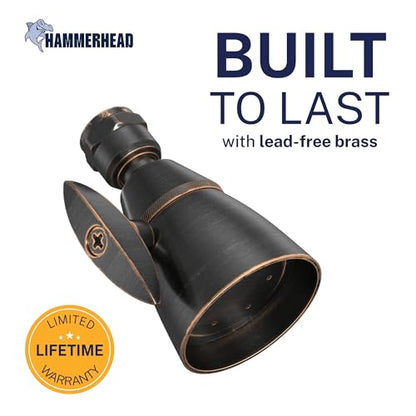 HammerHead Showers® Solid Metal 2 Inch High Pressure Shower Heads - OIL RUBBED BRONZE – 2.5 GPM Shower Heads High Pressure - High Flow Shower Head with ADJUSTABLE SPRAY PATTERN - Fixed Shower Head - color: Oil Rubbed Bronze, size: 2.5 GPM Standard