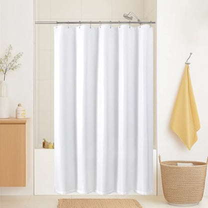 eachope Stall Waterproof Fabric Shower Curtain,No Liner Needed,TPU Laminated Polyester Shower Curtain,Chevron Striped with Weighted Magnets and Metal Grommets,60 x 72 Inch,White - color: White, size: 60"W x 72"L (Pack of 1)
