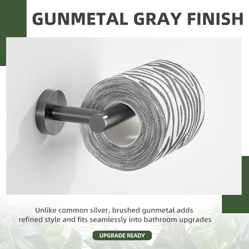Gunmetal Gray 304 Stainless Steel Toilet Paper Holder, Towel Ring Bundle Bundle, Wall Mounted