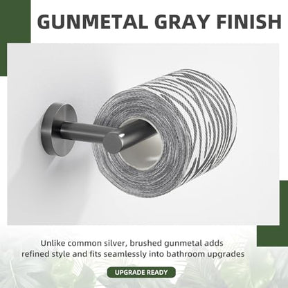 Gunmetal Gray 304 Stainless Steel Toilet Paper Holder, Towel Ring Bundle Bundle, Wall Mounted