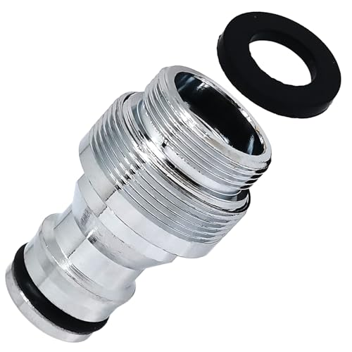 1pcs Brass Faucet Tap Quick Connector Adapter Kit,20mm Male Thread x 1mm Pitch Connector,Universal Faucet Adapter for Washing Machine And Pressure Washer(Silver) - size: 20mm Male Thread x 1mm