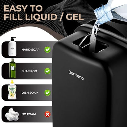 Commercial Soap Dispenser Wall Mount Stainless Steel Soap Dispensers Liquid Manual Anti-Leak Pump Hand Soap Dispenser for Bathroom Kitchen Black (35 fl.oz./1000ml) - color: Black, size: 1000ml