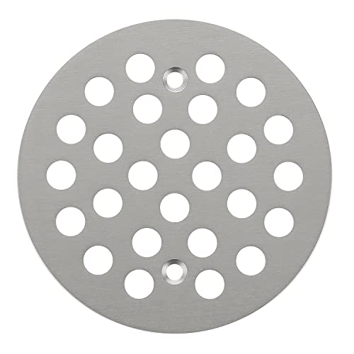4-1/4 Inch Screw-in Round Shower Drain Cover Replacement Floor Drainer Grate with Screws (Brushed Nickel) - color: Brushed Nickel