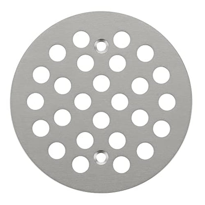 4-1/4 Inch Screw-in Round Shower Drain Cover Replacement Floor Drainer Grate with Screws (Brushed Nickel) - color: Brushed Nickel