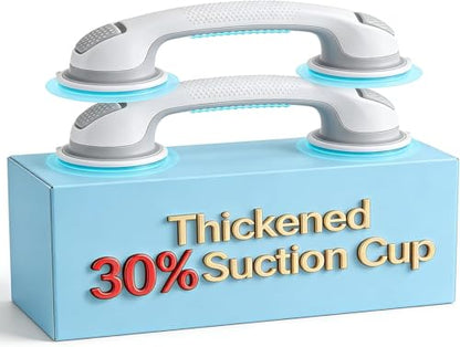 Shower Grab Bars for Seniors Bathroom Suction Cup 11.68 Inch Easy to Install Shower Handles for Removable Handrails for Seniors Elderly Heavy Duty Safety Grip Waterproof Drill Free Waterproof