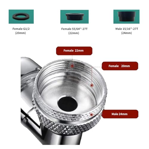 Faucet Extender 1080°Rotating Swivel, Sink Water Faucet Aerator Extension with Robotic Arm,2 Water Flow Modes Universal Fit for Bathroom Kitchen Faucet, Easy DIY Installation