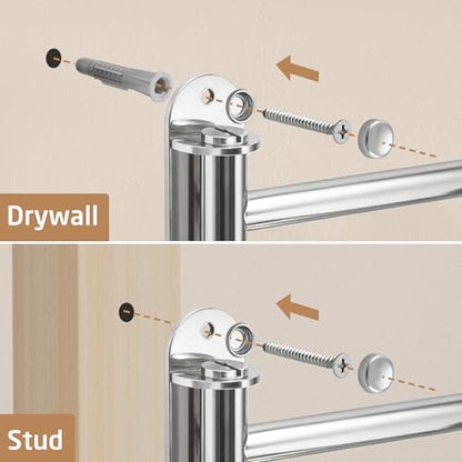 KES Swivel Towel Rack, Swing Arm Towel Bar 4-Arm Extra Long 19.5" Swing Out Towel Rack for Bathroom Wall, Hand Towel Rack Wall Mounted 18/8 Stainless Steel Polished Finish, A2103S4L50 | Swing Out Towel Rack for Bathroom Wall, Hand Towel Rack Wall Mounted,
