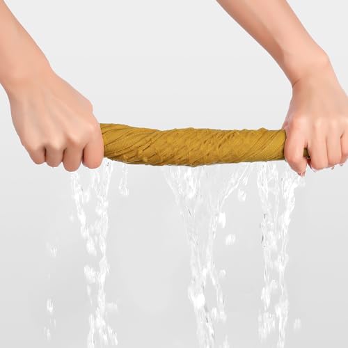 100% Cotton Home Soft Absorbent Hand Towels 14" x 32", Waffle Weave Towel Sets for Bathroom, Kitchen 4 Pack Yellow