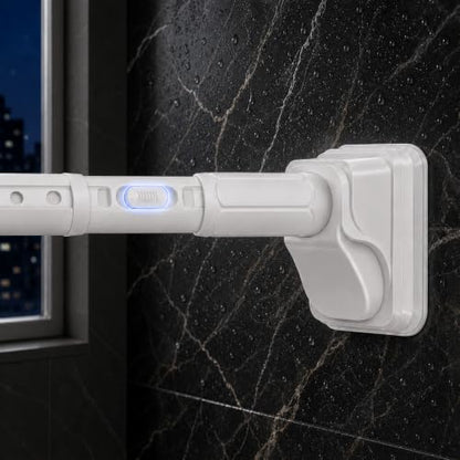 JILRON White Shower Curtain Rod 32-96in(2.66-8ft),No Drill Tension Curtain Rod,Versatile-1.26" dia,One-Click Stretch Design, Upgraded Anti-Slip Pads - color: White, size: 32-96 inch-1Pack