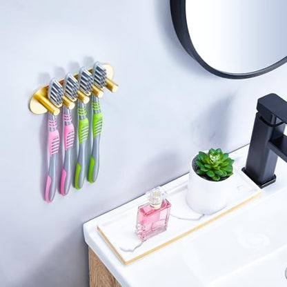 Electric Toothbrush Head Holder, Toothbrush Holders Wall Mounted, Adhesive Tooth Brush Head Holder Organiser, Electric Toothbrushs Holder, Shower Tooth Brushing Holder (Gold, Large) - color: Gold, size: Large
