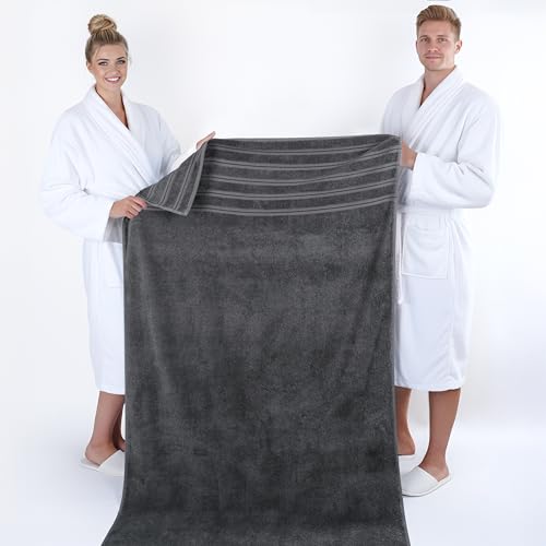 American Soft Linen 100% Cotton Luxury Turkish Towels, 35x70 XL Bath Sheet | Soft Absorbent Quick Dry OEKO Tex Standard 100 Certificated Durable Machine Washable Premium Hotel Quality - color: Dark Gray, size: 1 Piece set