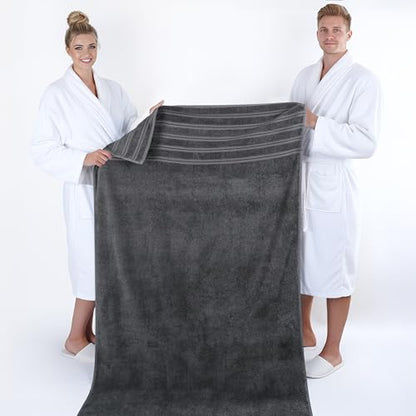 American Soft Linen 100% Cotton Luxury Turkish Towels, 35x70 XL Bath Sheet | Soft Absorbent Quick Dry OEKO Tex Standard 100 Certificated Durable Machine Washable Premium Hotel Quality - color: Dark Gray, size: 1 Piece set