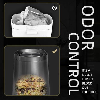 10 L/2.6Gallen,Swing Lid Trash Can,Brushed Stainless Steel Garbage Can with Flipping Lid,for Bathroom, Kitchen,Living Room,Bedroom,Hotel (Black Gold) - color: black gold