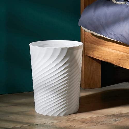 Small Bathroom Trash Can 1.8 Gallon Wastebasket Recycling Bin for Bedroom Office Kitchen, Black White, 2 Pack - color: WH+BK